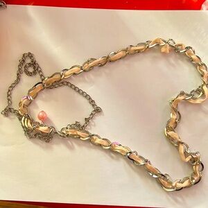 Pink fashion belt with adjustable hook